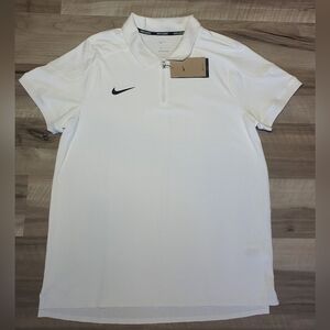 Nike Court Dri-FIT Tennis Polo Shirt White 1/4 Zip Men Size L HQ0792-100 New